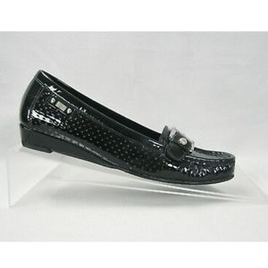 Stuart Weitzman CIA Patent Low Wedge Loafers